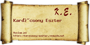 Karácsony Eszter névjegykártya